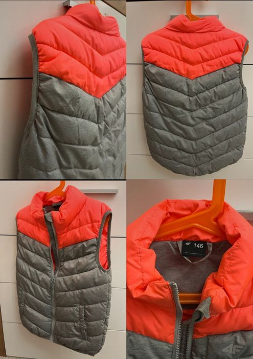 Vestă 4F fetiță, nouă, mărime 11 ani, roz cu gri.