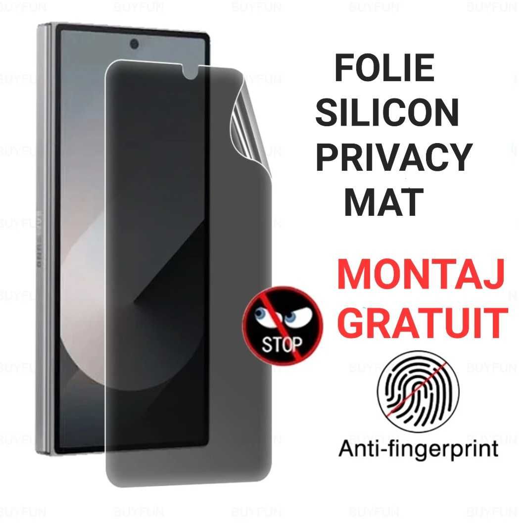 Folie Silicon Privacy Mat Xiaomi Redmi Note 12 Pro 13T 14 15 Pro Ultra