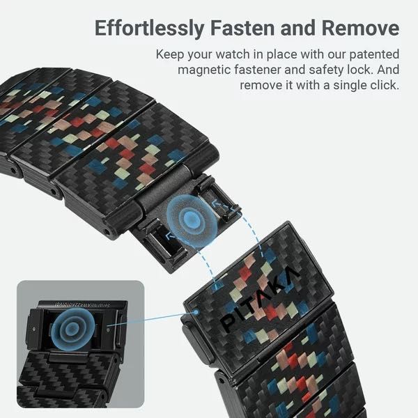 Curea Pitaka Carbon Fiber, pentru Apple Watch seriile 1-9/SE /Ultra