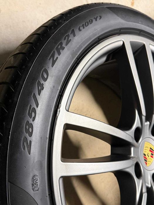 Set roți Porsche Cayenne–21–Jante OEM+Anvelope Pirelli P Zero NO+Senzo