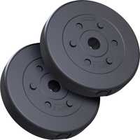 Set de 2 discuri, 2 x 5 kg, Plastic, Negru