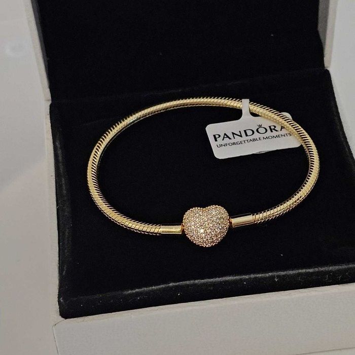 Brățară Pandora cu cristale - Aur, in cutie
