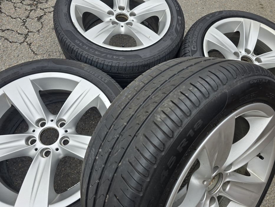 Jante Aliaj R18 BMW F10/F11 + Anvelope Vară 245/45R18 -7mm
