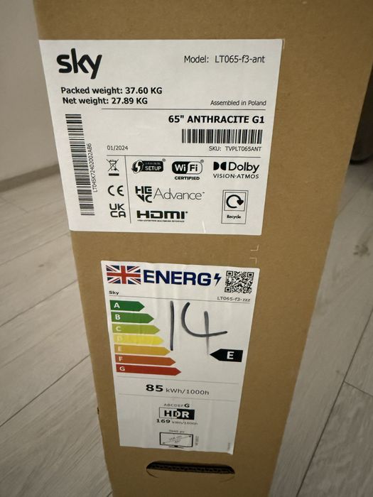 Tv Smart Sky Glass diagonală 65