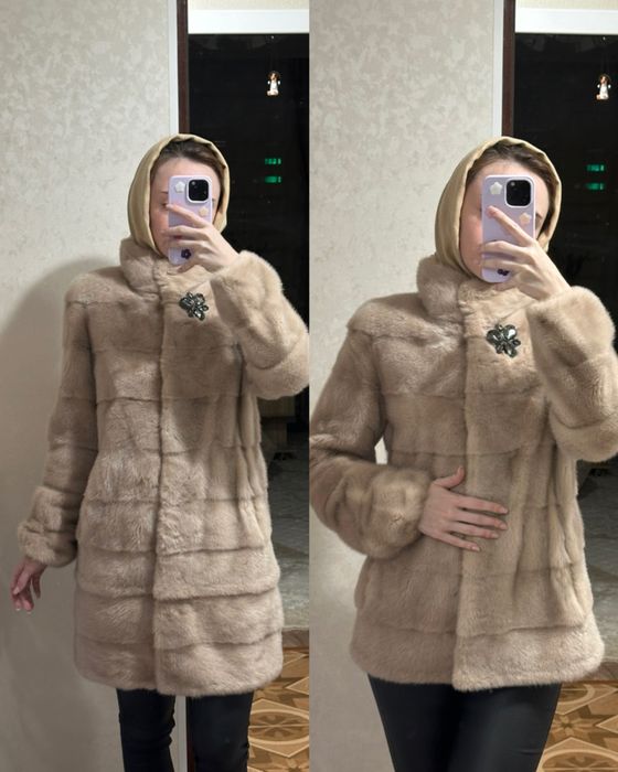 Норковая шуба трансформер, длинная/короткая, размер S