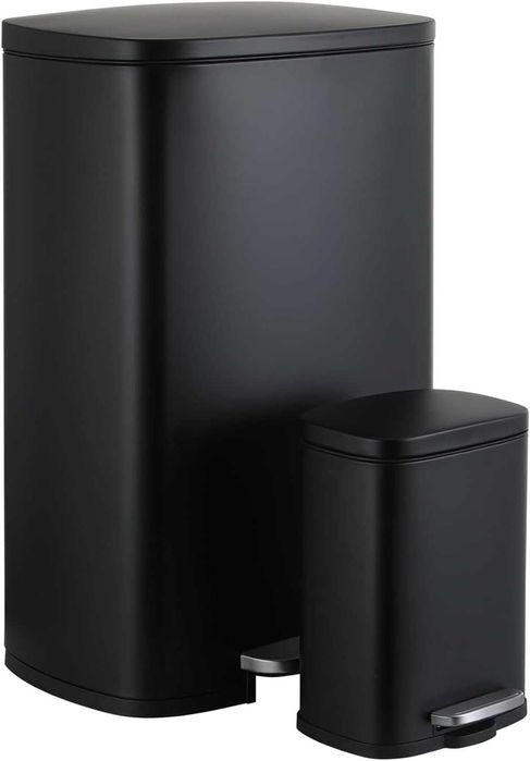 Кош за боклук с безшумен капак 5 l+50l черен цвят
