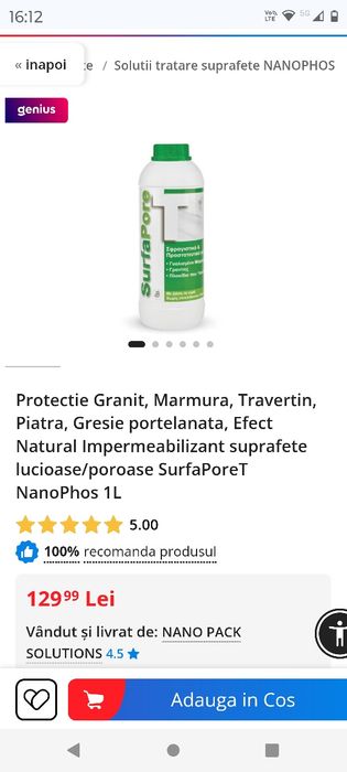 Solutie impermeabilizare gresie,marmura,etc