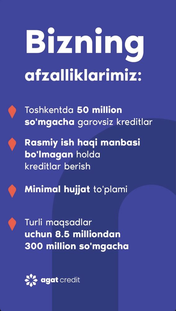 Гаровсиз - Без залог кредит бозор савдогарлари учун