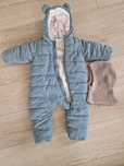 Salopeta iarna+caciula bebe marime 74-6-9 luni