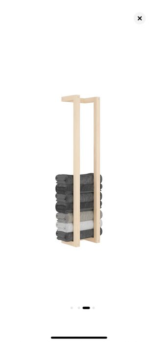 Suport pentru prosoape vidaXL, 23x18x110 cm, lemn masiv de pin