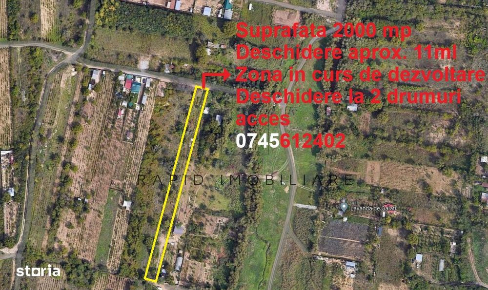 2000 mp Deschidere aprox 11 ml - Proximitate Oras Galati Pret Mic