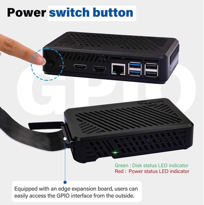 Carcasă GeeekPi DeskPi Lite Pi5 PCIe la M.2 HAT,cooler activ HDMI SSD