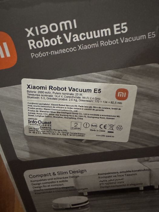 Aspirator Xiaomi Robot Vacuum E5-nou, sigilat