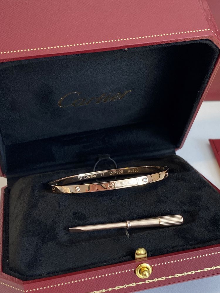 Brățară Cartier LOVE Slim 17 Rose Gold 24K Diamond