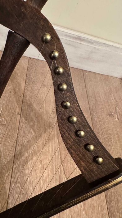 Винтидж дървена арфа, 43см