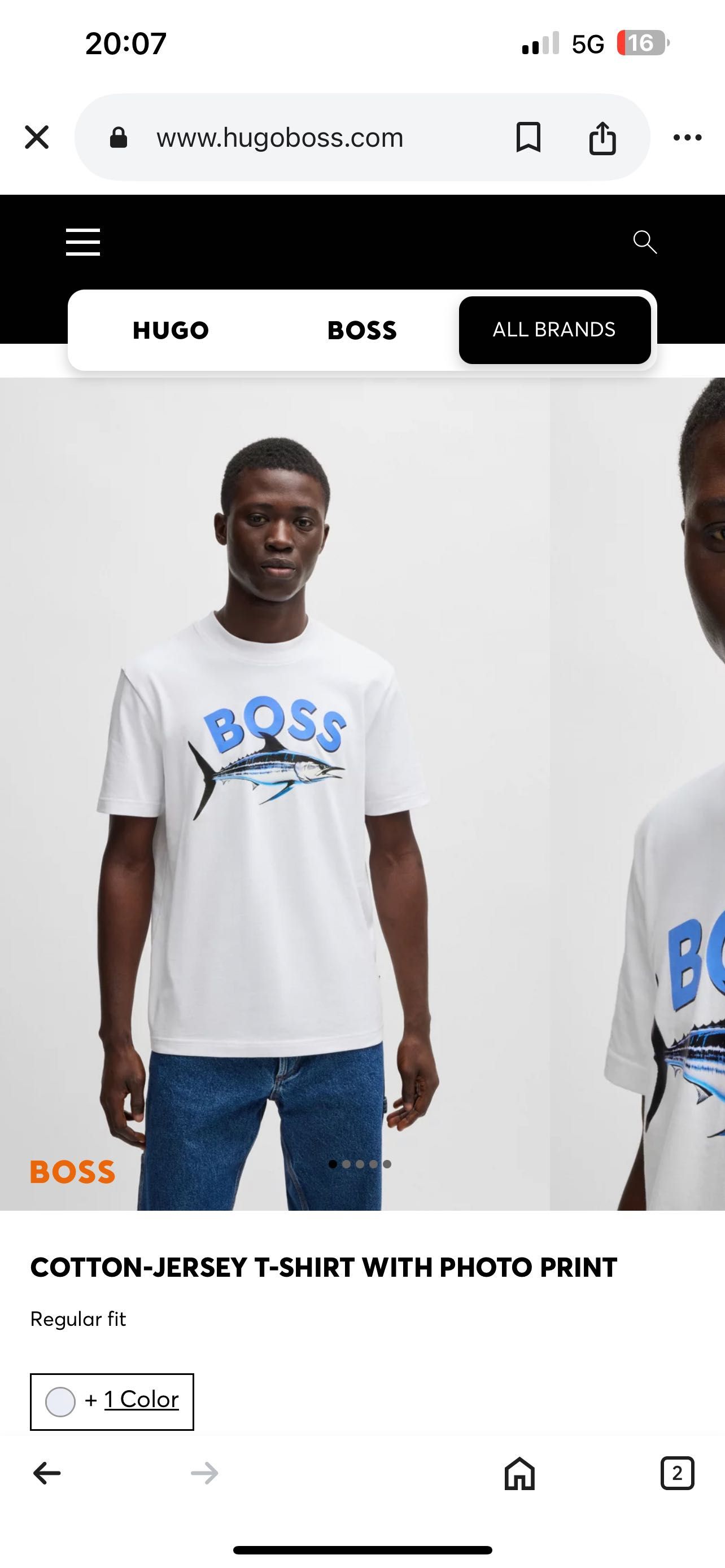 Памучна тениска Hugo Boss