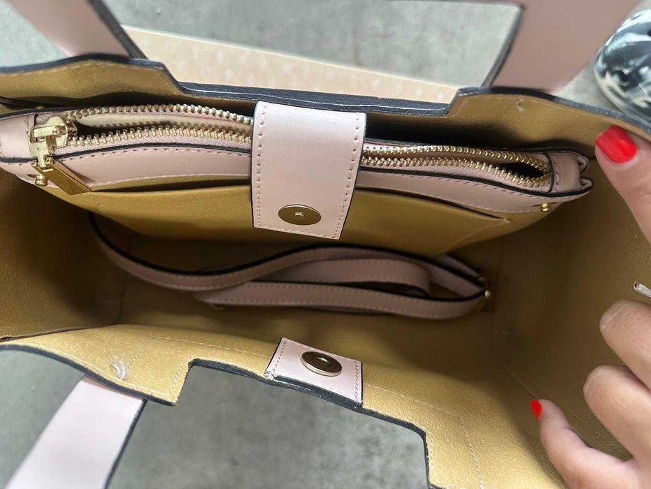 Geanta de piele roz prafuit Italia