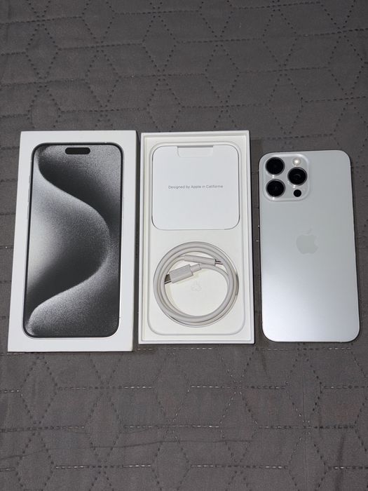 iPhone 15 Pro Max, White Titanium, 256GB, Impecabil