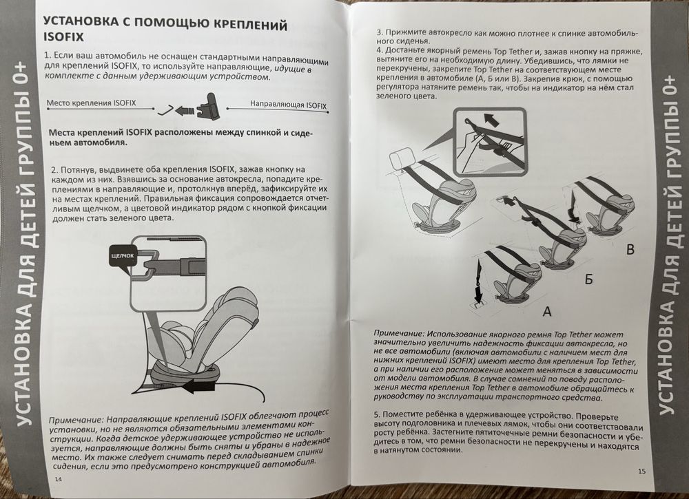 Направляющие для крепления ISOFIX