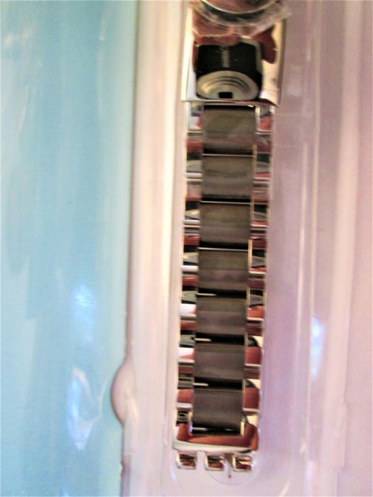 ceas Swatch Bratara NOUA Bicolora ,Argintiu cu Negru din Inox ,de 18mm