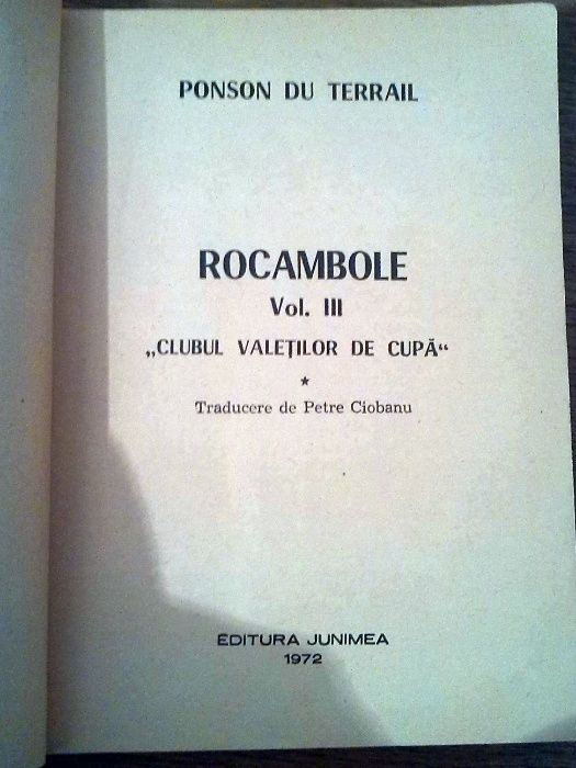 Rocambole - Ponson du Terrail vol III Clubul valeților de cupă