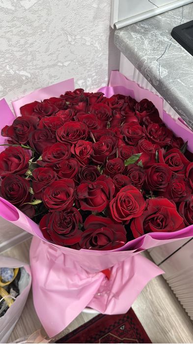 Цветы 51 шт красные розы