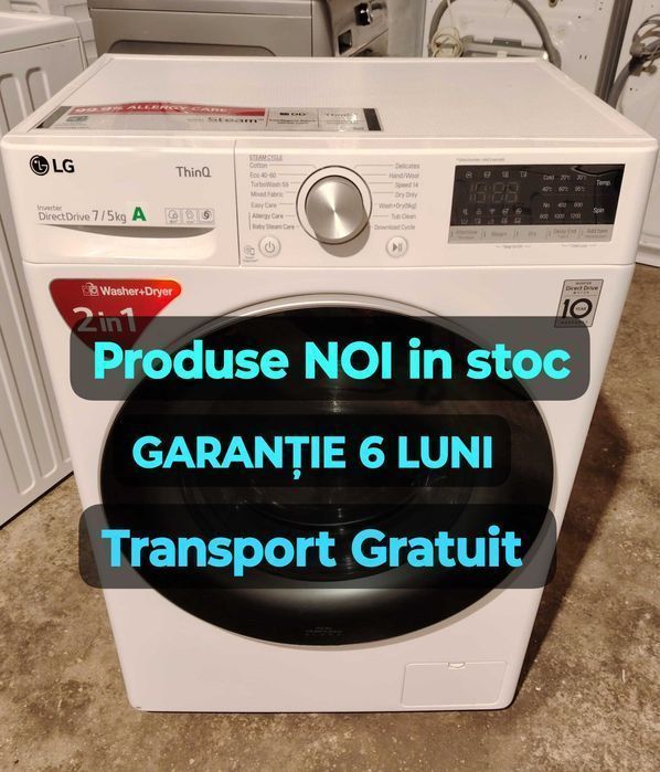 1️⃣ Mașină de spălat rufe – Garanție 6 luni + Transport Gratuit!