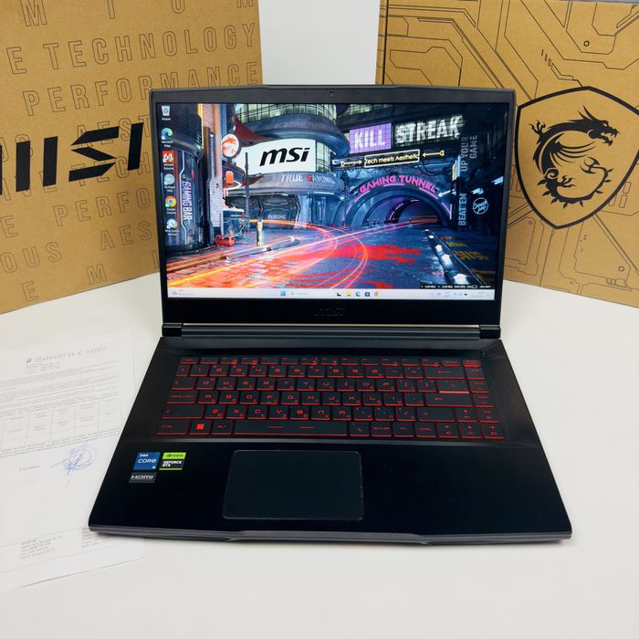 MSI Thin GF63/15,6” 144Hz IPS/i7-12650H/RTX 4060/16GB RAM/512GB NVMe