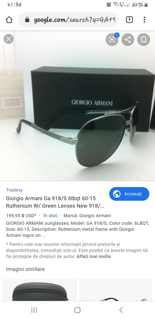 Ochelari de soare Giorgio Armani GA918