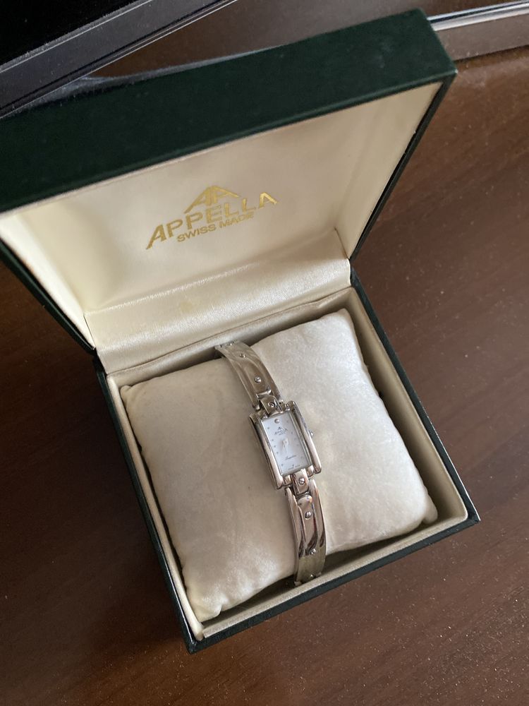 Серебряные часы Appella, механические, Швейцарские