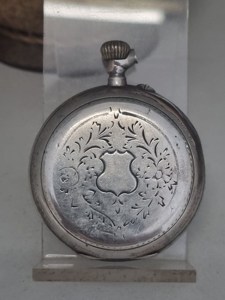 Стар швейцарски сребърен джобен часовник JURA