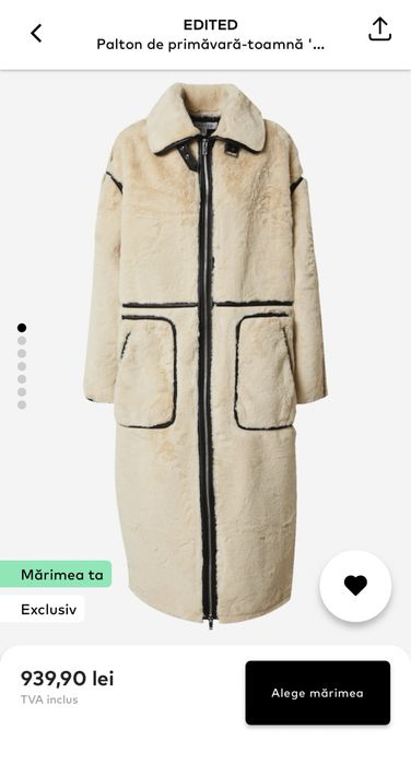 Palton bej de primavara-toamna ‘Momoko’ EDITED