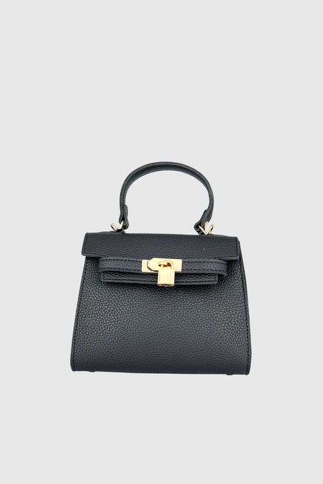 НОВО! ЛИКВИДАЦИЯ! Малка дамска чанта с катинарче в цвят черно