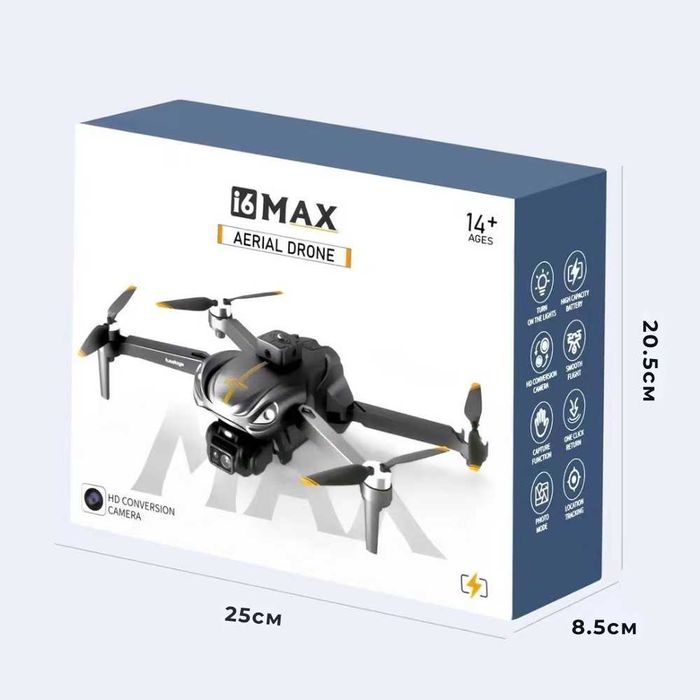 Сгъваем Дрон i6 Max "Oсата", FPV 4K Камера с Нощно Виждане, Сив