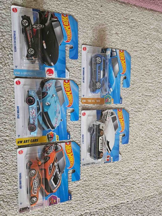 Метални колички Hot Wheels - Японски марки - сет от 5 броя