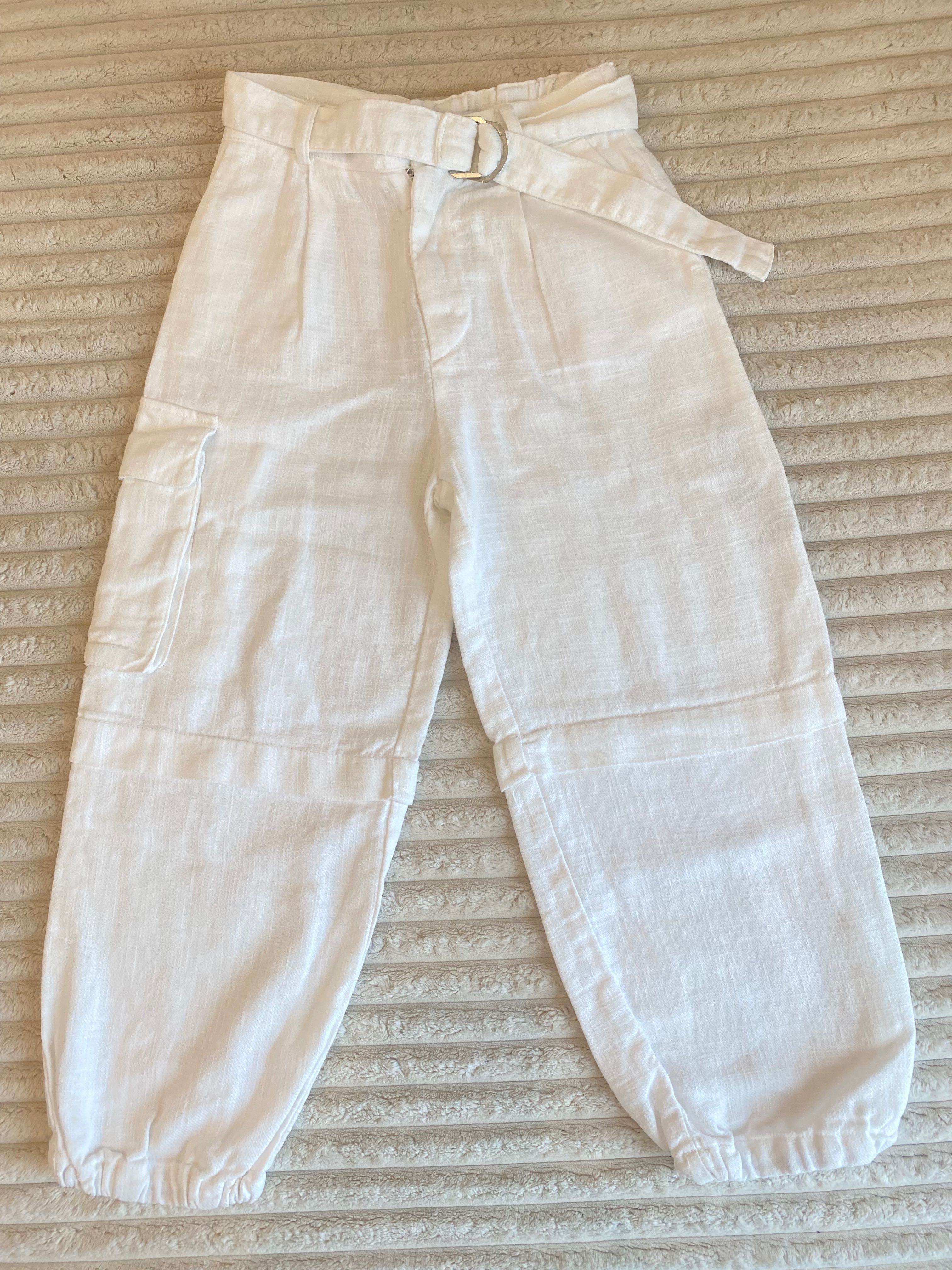 Ленен бял панталон за момиче ZARA