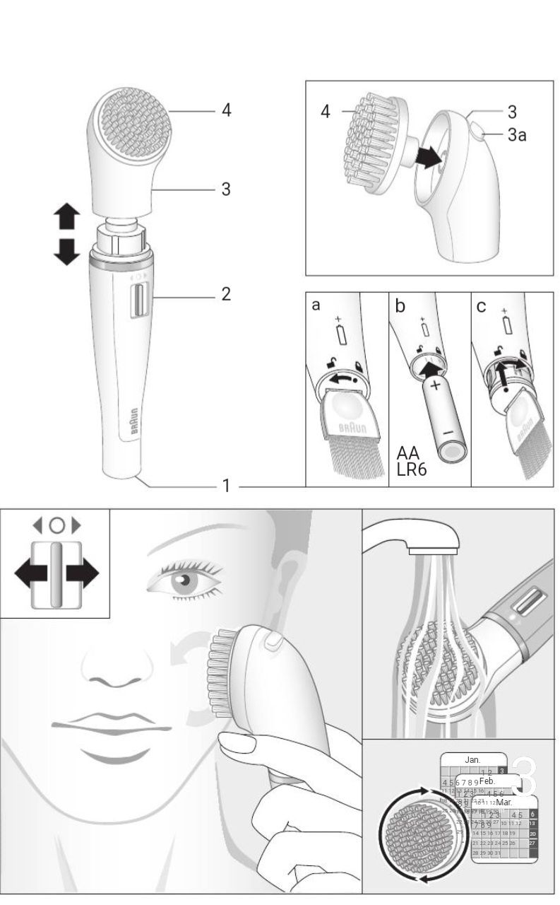 Braun,четка за почистване на лице,чисто нова