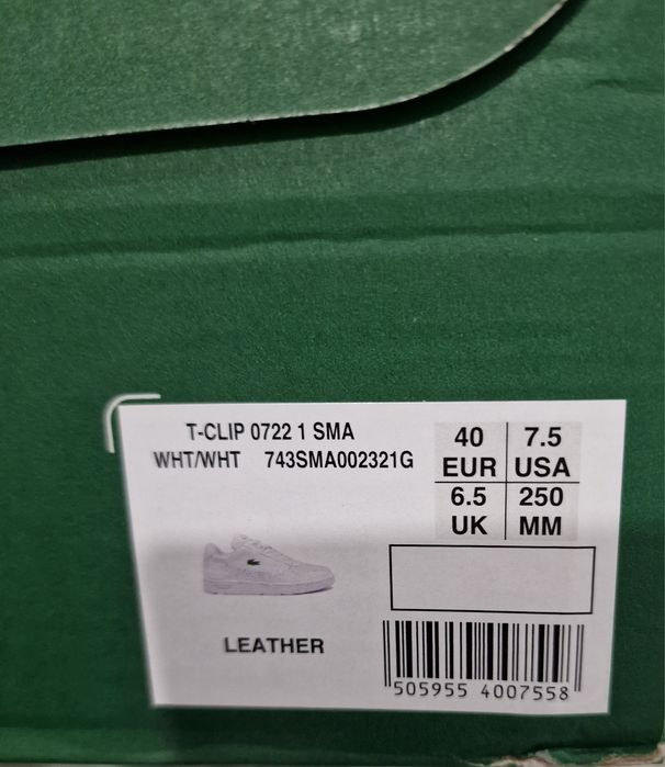 Adidasi Lacoste albi 40