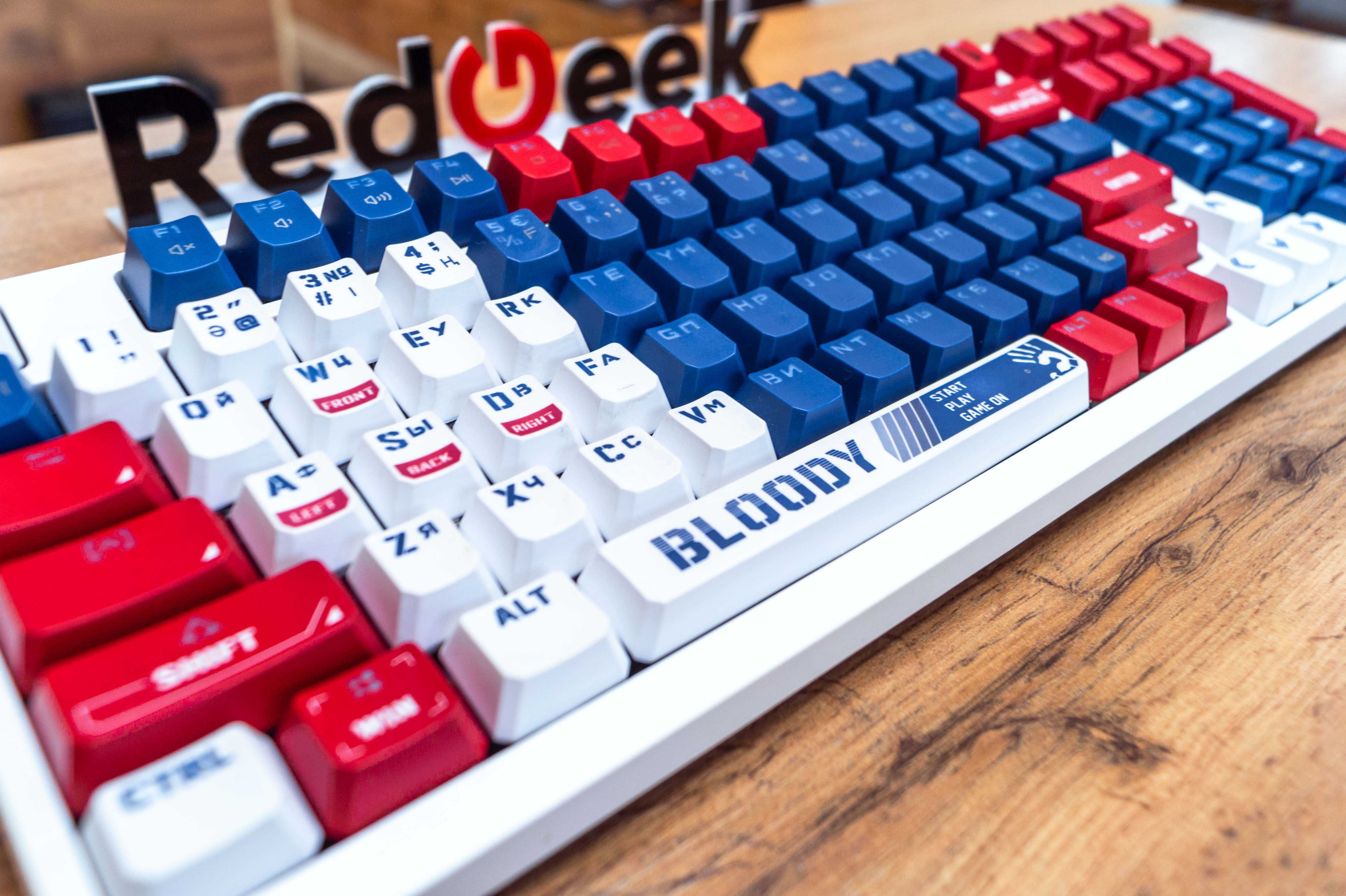 Игровая Клавиатура A4TECH Bloody S98|Sports Navy|белый|Red Geek