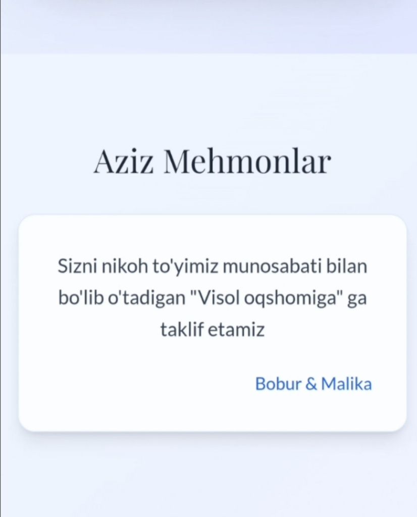 Taklifnoma, Saytli web taklifnoma, online taklifnoma