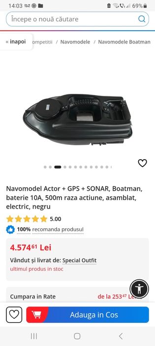 Barcuta pentru pescuit sportiv