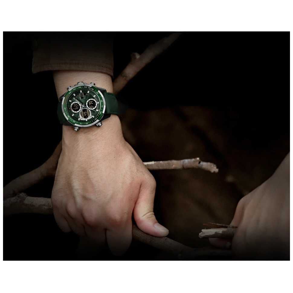 Мъжки часовник Naviforce Military Watch, Сребрист / Зелен