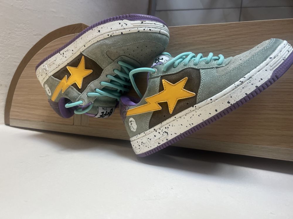 A Bathing Ape Sta Brown yellow Suede Converse