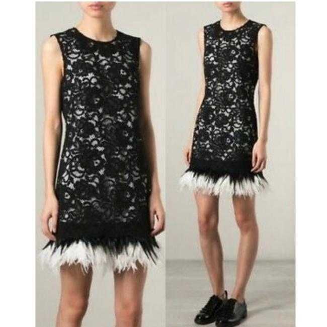 Donna Karan NY black label Runway Мини рокля с пера, М