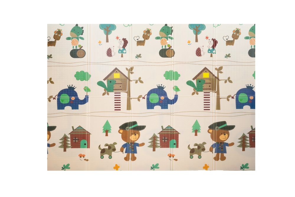 Covoras pliabil copii  200x180x1 cm XPE 2 fete cu geanta depozitare