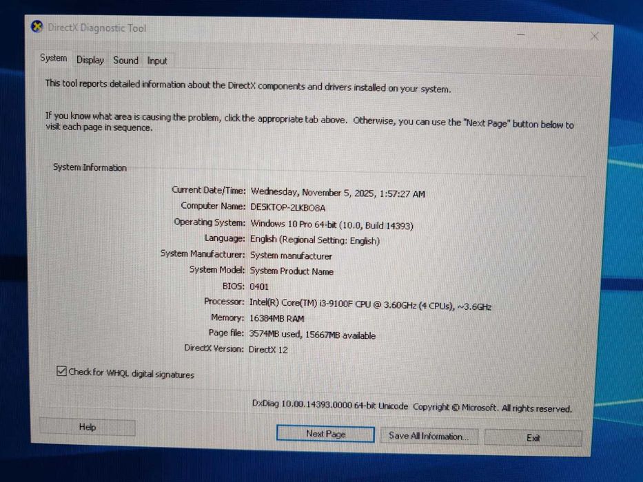 PC i3-9100 3.6Ghz 16GB DDR4