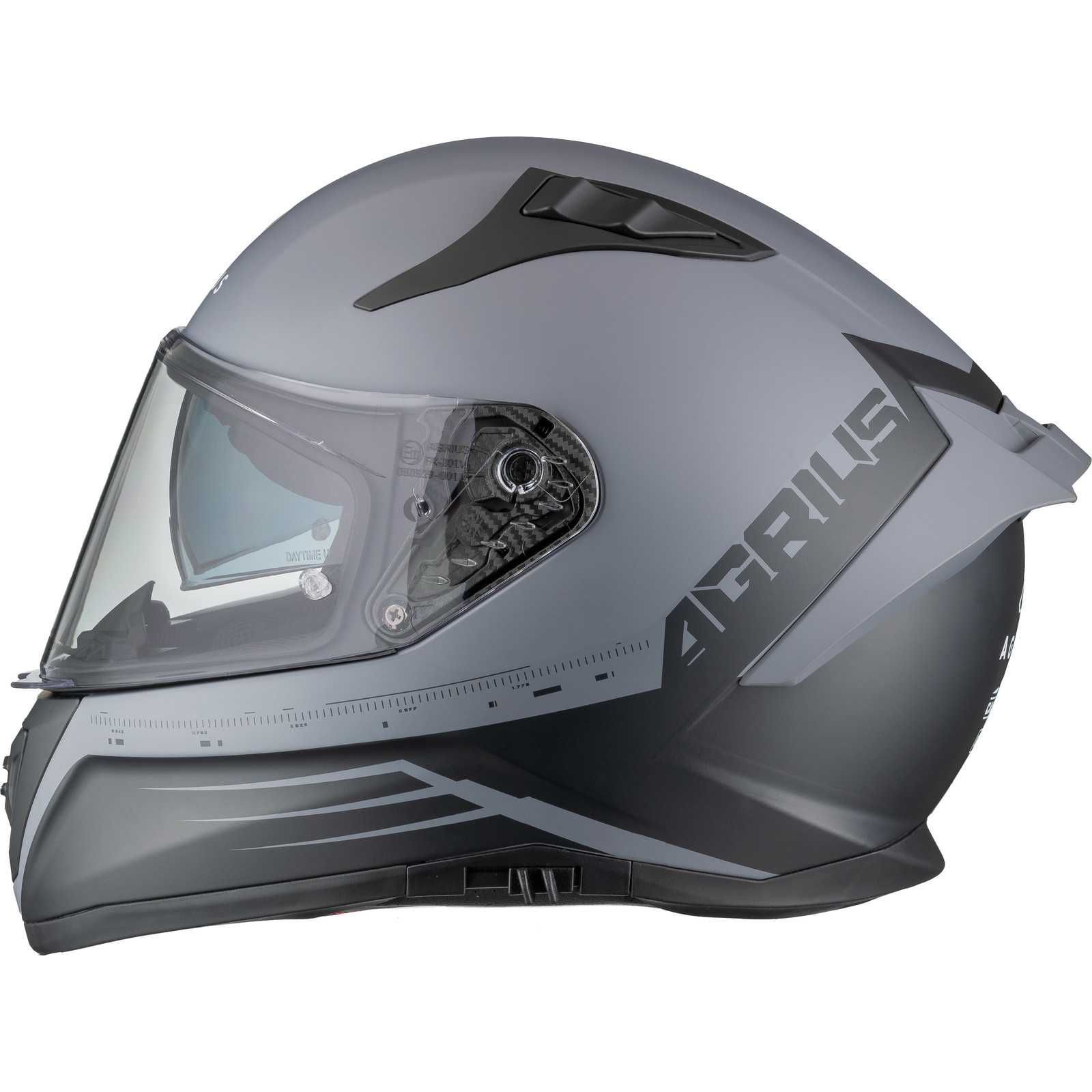 Casca moto integrala full face Agrius Storm Calibration Gri ochelari