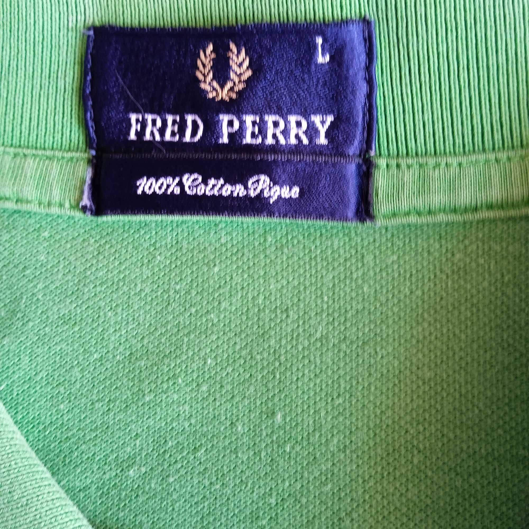 FRED PERRY L 100% ОРИГИНАЛЕН поло-шърт тениска блуза с яка Фред Пери