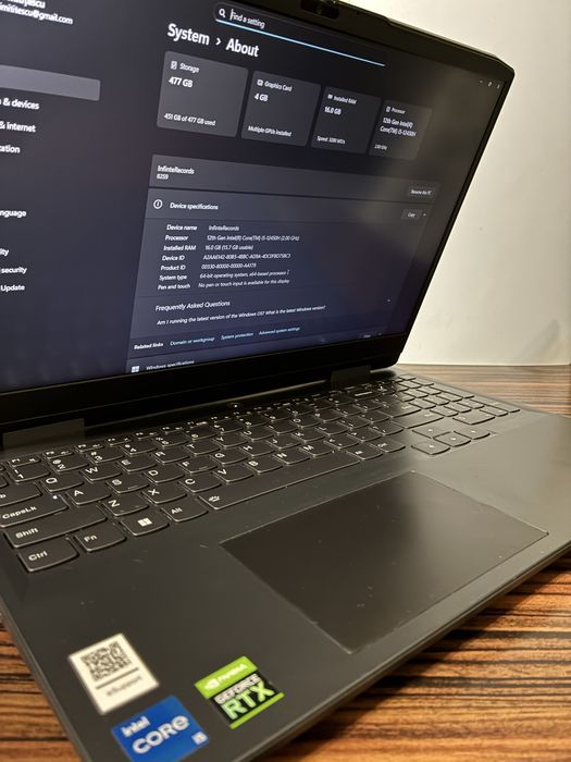 Lenovo IdeaPad Gaming 15IAH7 16GB RAM