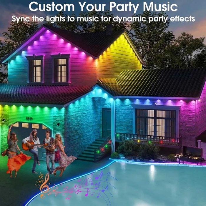 Brillistep RGBIC WiFi LED  постоянни външни светлини 15 м, за стрехи